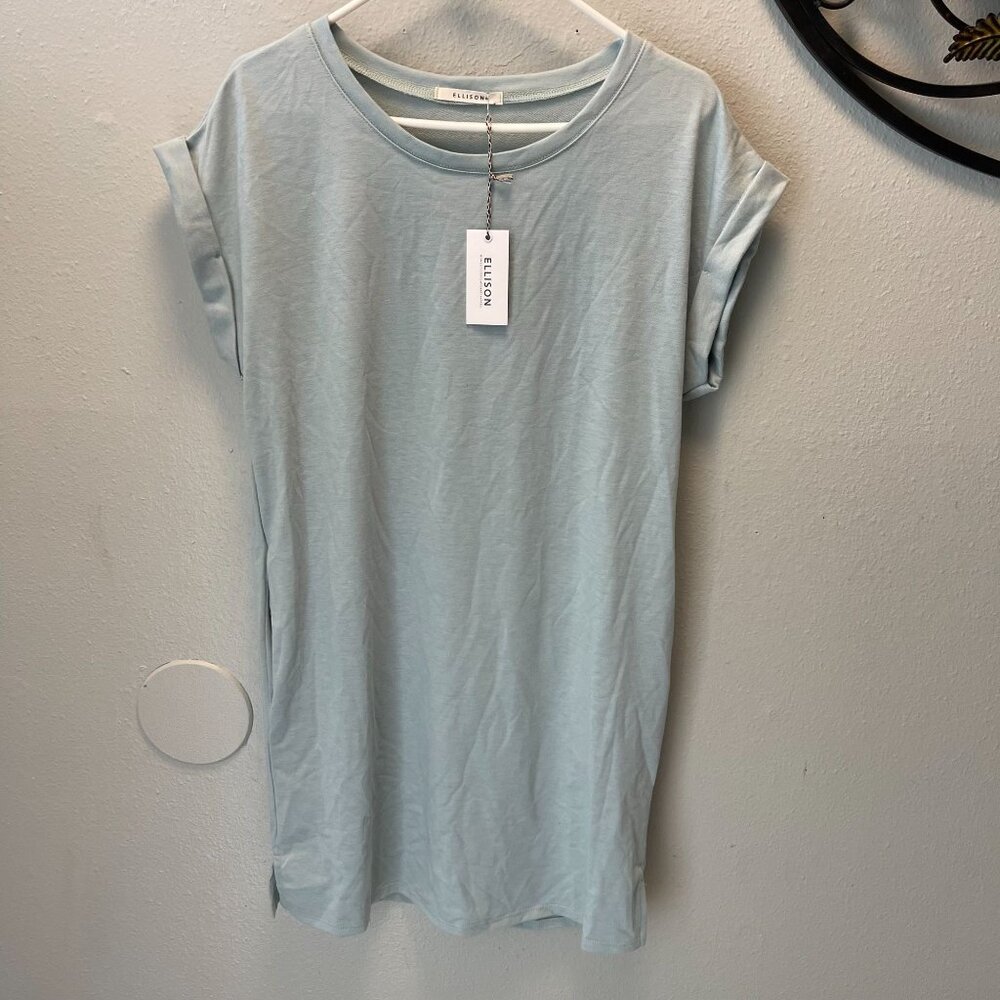 Ellison Womens Contemporary‎ Light Blue T-Shirt dress